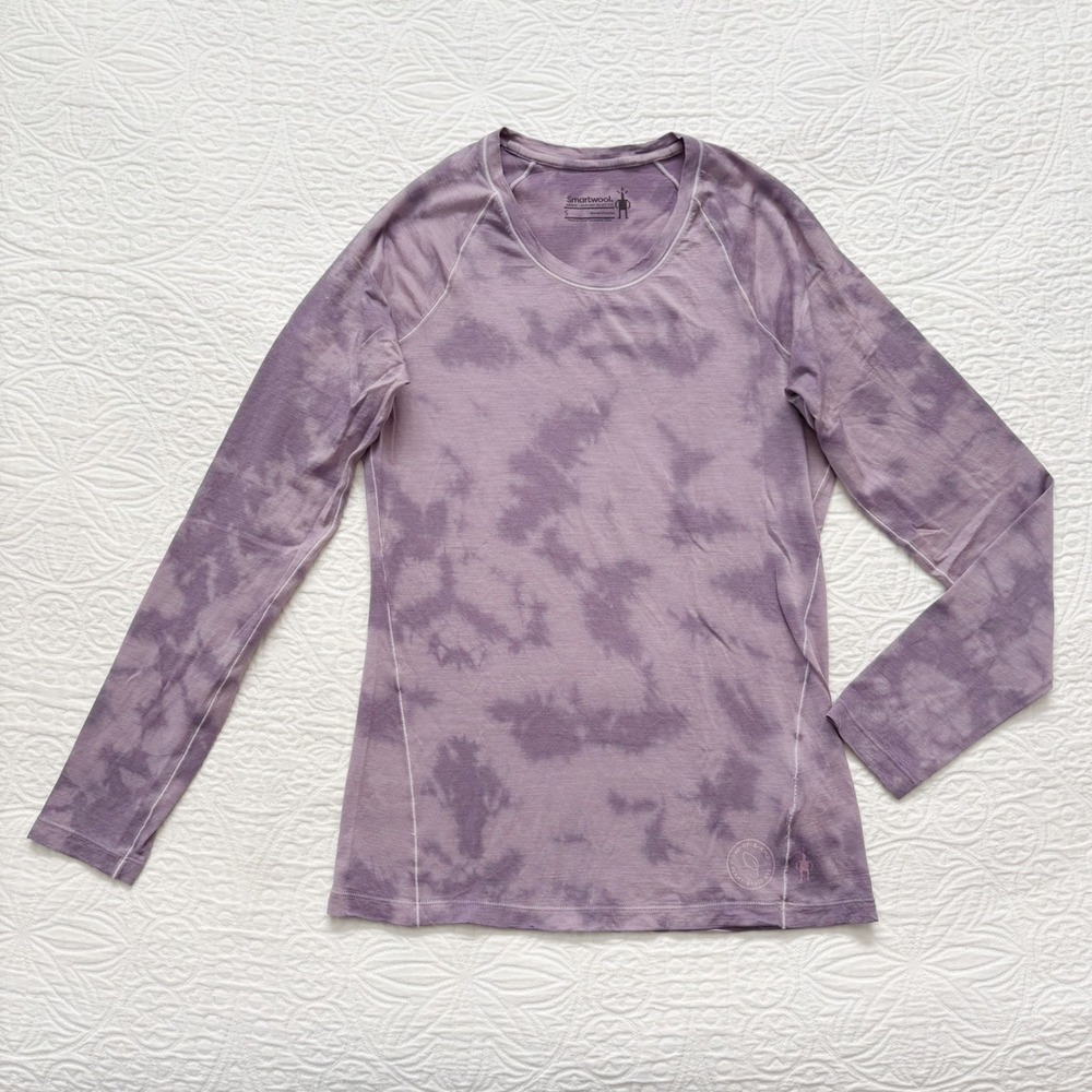 Smartwool Women's Merino 150 Plant-Dyed Long Sleeve Baselayer Top, Purple Sz S